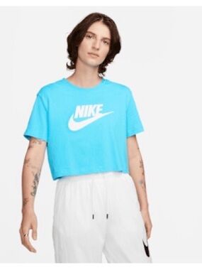 Nike Gray Cropped Logo Tee